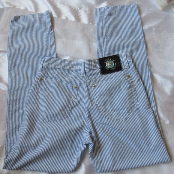 Versace Jeans Couture Women Pants Trousers Size 26 /S (40IT),White/Blue - Picture 6 of 7